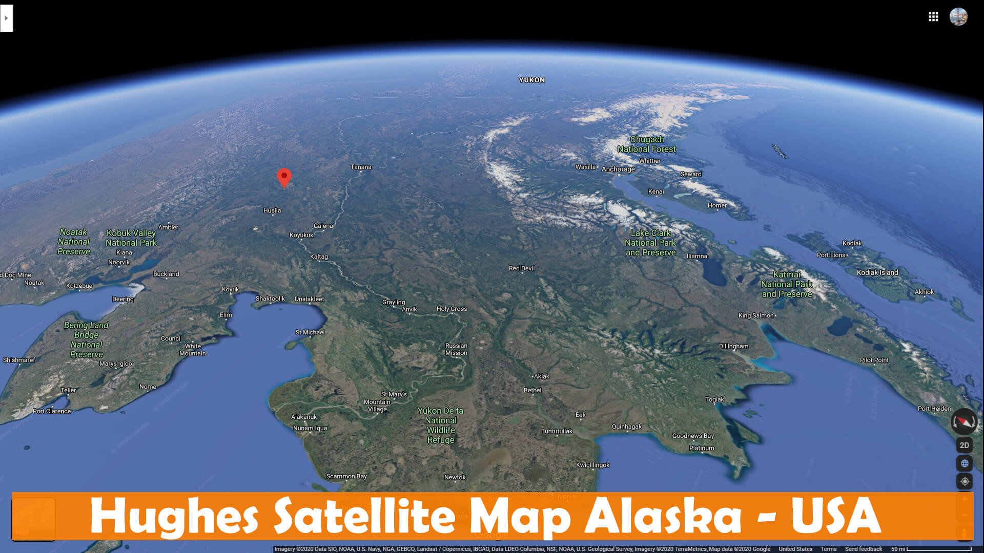 Hughes Satellite Carte Alaska   EUA